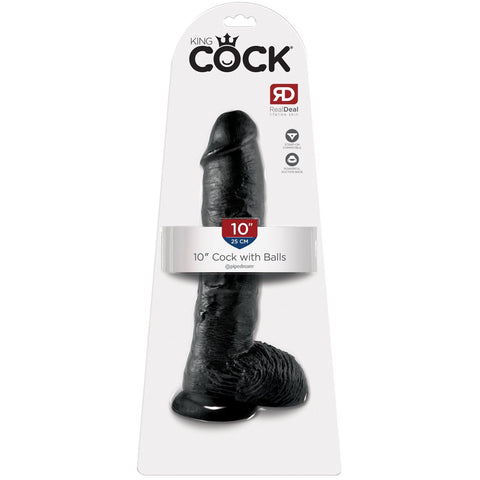 Pipedream King Cock 10" Cock with Balls - Black - Extreme Toyz Singapore - https://extremetoyz.com.sg - Sex Toys and Lingerie Online Store - Bondage Gear / Vibrators / Electrosex Toys / Wireless Remote Control Vibes / Sexy Lingerie and Role Play / BDSM / Dungeon Furnitures / Dildos and Strap Ons &nbsp;/ Anal and Prostate Massagers / Anal Douche and Cleaning Aide / Delay Sprays and Gels / Lubricants and more...