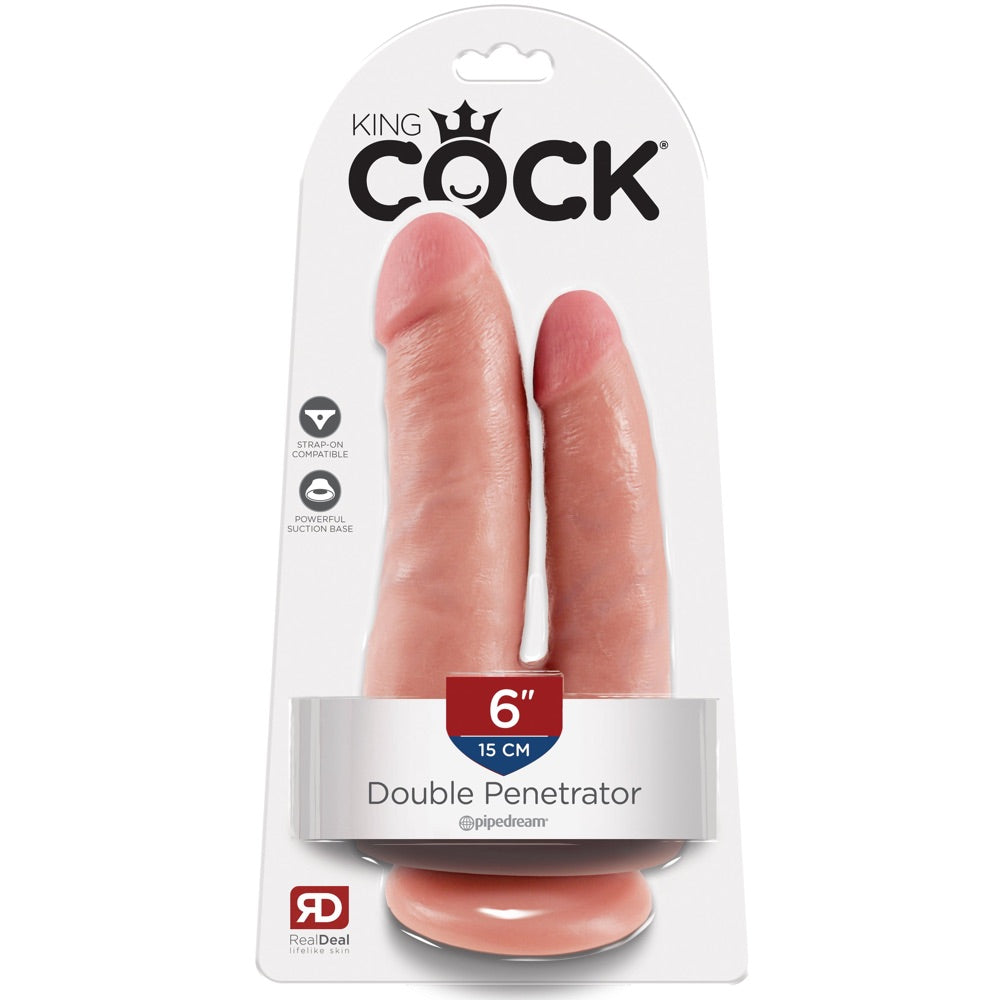 Pipedream King Cock Double Penetrator - Light - Extreme Toyz Singapore - https://extremetoyz.com.sg - Sex Toys and Lingerie Online Store - Bondage Gear / Vibrators / Electrosex Toys / Wireless Remote Control Vibes / Sexy Lingerie and Role Play / BDSM / Dungeon Furnitures / Dildos and Strap Ons &nbsp;/ Anal and Prostate Massagers / Anal Douche and Cleaning Aide / Delay Sprays and Gels / Lubricants and more...