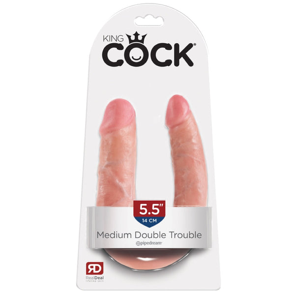 Pipedream King Cock U-Shaped Medium Double Trouble - Extreme Toyz Singapore - https://extremetoyz.com.sg - Sex Toys and Lingerie Online Store