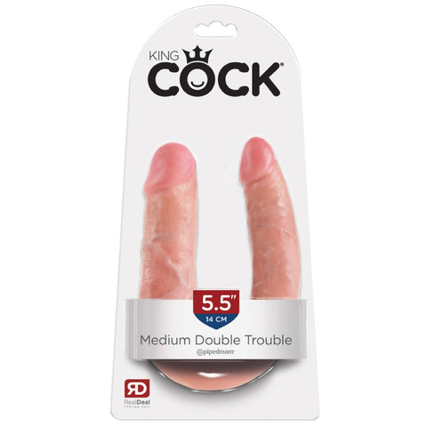 Pipedream King Cock U-Shaped Medium Double Trouble - Extreme Toyz Singapore - https://extremetoyz.com.sg - Sex Toys and Lingerie Online Store