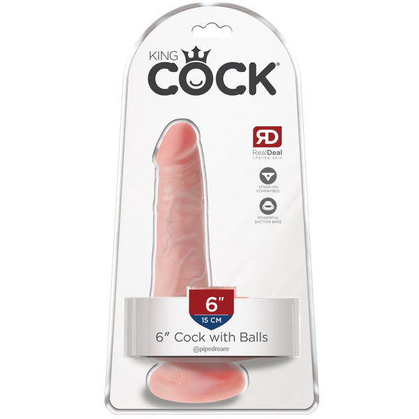 King Cock 6" Cock with Balls - Light