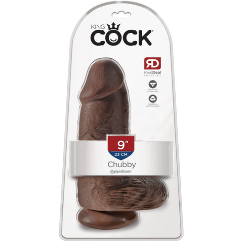 Pipedream King Cock 9" Chubby Dildo - Brown - Extreme Toyz Singapore - https://extremetoyz.com.sg - Sex Toys and Lingerie Online Store - Bondage Gear / Vibrators / Electrosex Toys / Wireless Remote Control Vibes / Sexy Lingerie and Role Play / BDSM / Dungeon Furnitures / Dildos and Strap Ons &nbsp;/ Anal and Prostate Massagers / Anal Douche and Cleaning Aide / Delay Sprays and Gels / Lubricants and more...