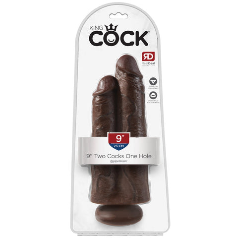 Pipedream King Cock 9" Two Cocks One Hole - Extreme Toyz Singapore - https://extremetoyz.com.sg - Sex Toys and Lingerie Online Store - Bondage Gear / Vibrators / Electrosex Toys / Wireless Remote Control Vibes / Sexy Lingerie and Role Play / BDSM / Dungeon Furnitures / Dildos and Strap Ons  / Anal and Prostate Massagers / Anal Douche and Cleaning Aide / Delay Sprays and Gels / Lubricants and more...