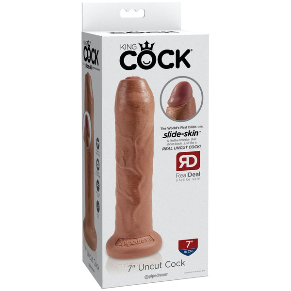 Pipedream King Cock 7" Uncut Dildo - Tan - Extreme Toyz Singapore - https://extremetoyz.com.sg - Sex Toys and Lingerie Online Store - Bondage Gear / Vibrators / Electrosex Toys / Wireless Remote Control Vibes / Sexy Lingerie and Role Play / BDSM / Dungeon Furnitures / Dildos and Strap Ons &nbsp;/ Anal and Prostate Massagers / Anal Douche and Cleaning Aide / Delay Sprays and Gels / Lubricants and more...