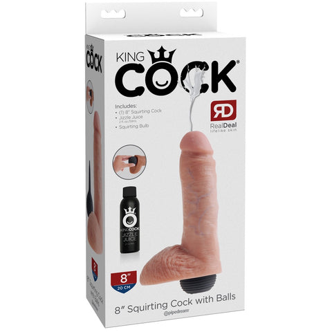 Pipedream King Cock 8" Squirting Cock with Balls - Light - Extreme Toyz Singapore - https://extremetoyz.com.sg - Sex Toys and Lingerie Online Store - Bondage Gear / Vibrators / Electrosex Toys / Wireless Remote Control Vibes / Sexy Lingerie and Role Play / BDSM / Dungeon Furnitures / Dildos and Strap Ons &nbsp;/ Anal and Prostate Massagers / Anal Douche and Cleaning Aide / Delay Sprays and Gels / Lubricants and more...