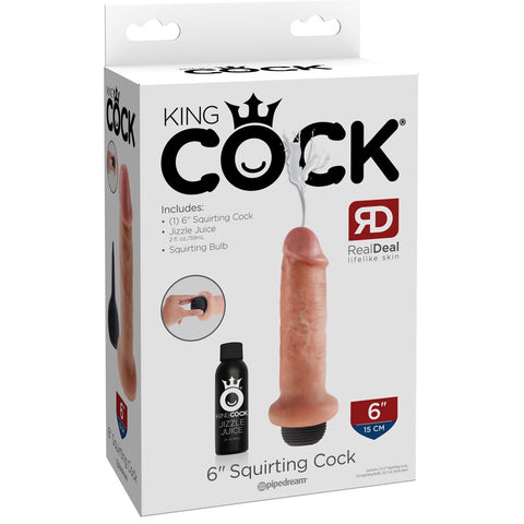 Pipedream King Cock 6" Squirting Cock - Light - Extreme Toyz Singapore - https://extremetoyz.com.sg - Sex Toys and Lingerie Online Store - Bondage Gear / Vibrators / Electrosex Toys / Wireless Remote Control Vibes / Sexy Lingerie and Role Play / BDSM / Dungeon Furnitures / Dildos and Strap Ons &nbsp;/ Anal and Prostate Massagers / Anal Douche and Cleaning Aide / Delay Sprays and Gels / Lubricants and more...