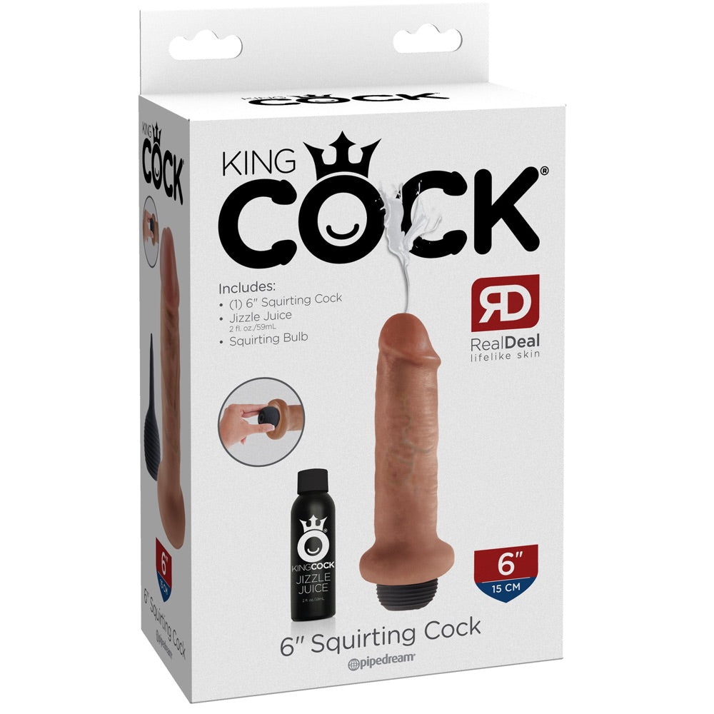 Pipedream King Cock 6" Squirting Cock - Tan - Extreme Toyz Singapore - https://extremetoyz.com.sg - Sex Toys and Lingerie Online Store - Bondage Gear / Vibrators / Electrosex Toys / Wireless Remote Control Vibes / Sexy Lingerie and Role Play / BDSM / Dungeon Furnitures / Dildos and Strap Ons &nbsp;/ Anal and Prostate Massagers / Anal Douche and Cleaning Aide / Delay Sprays and Gels / Lubricants and more... 