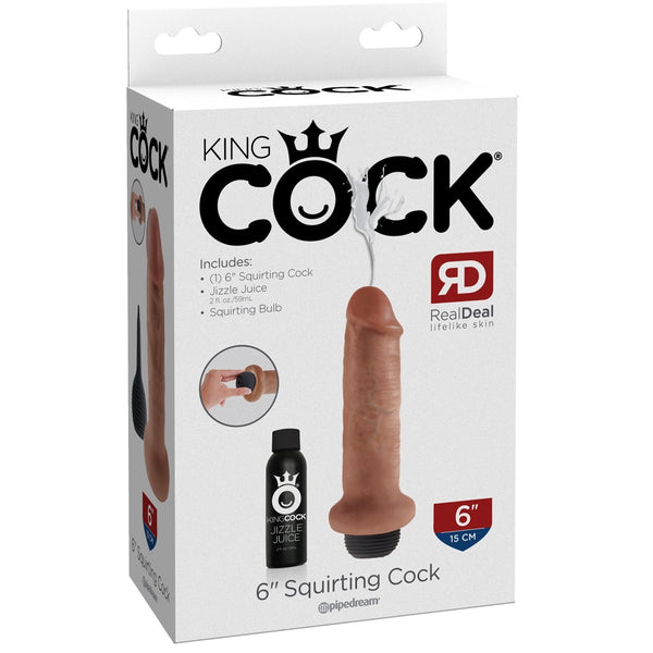 Pipedream King Cock 6" Squirting Cock - Tan - Extreme Toyz Singapore - https://extremetoyz.com.sg - Sex Toys and Lingerie Online Store - Bondage Gear / Vibrators / Electrosex Toys / Wireless Remote Control Vibes / Sexy Lingerie and Role Play / BDSM / Dungeon Furnitures / Dildos and Strap Ons &nbsp;/ Anal and Prostate Massagers / Anal Douche and Cleaning Aide / Delay Sprays and Gels / Lubricants and more... 