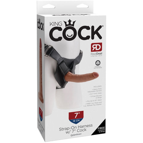 Pipedream King Cock Strap on Harness with 7" Cock - Tan - Extreme Toyz Singapore - https://extremetoyz.com.sg - Sex Toys and Lingerie Online Store - Bondage Gear / Vibrators / Electrosex Toys / Wireless Remote Control Vibes / Sexy Lingerie and Role Play / BDSM / Dungeon Furnitures / Dildos and Strap Ons &nbsp;/ Anal and Prostate Massagers / Anal Douche and Cleaning Aide / Delay Sprays and Gels / Lubricants and more...