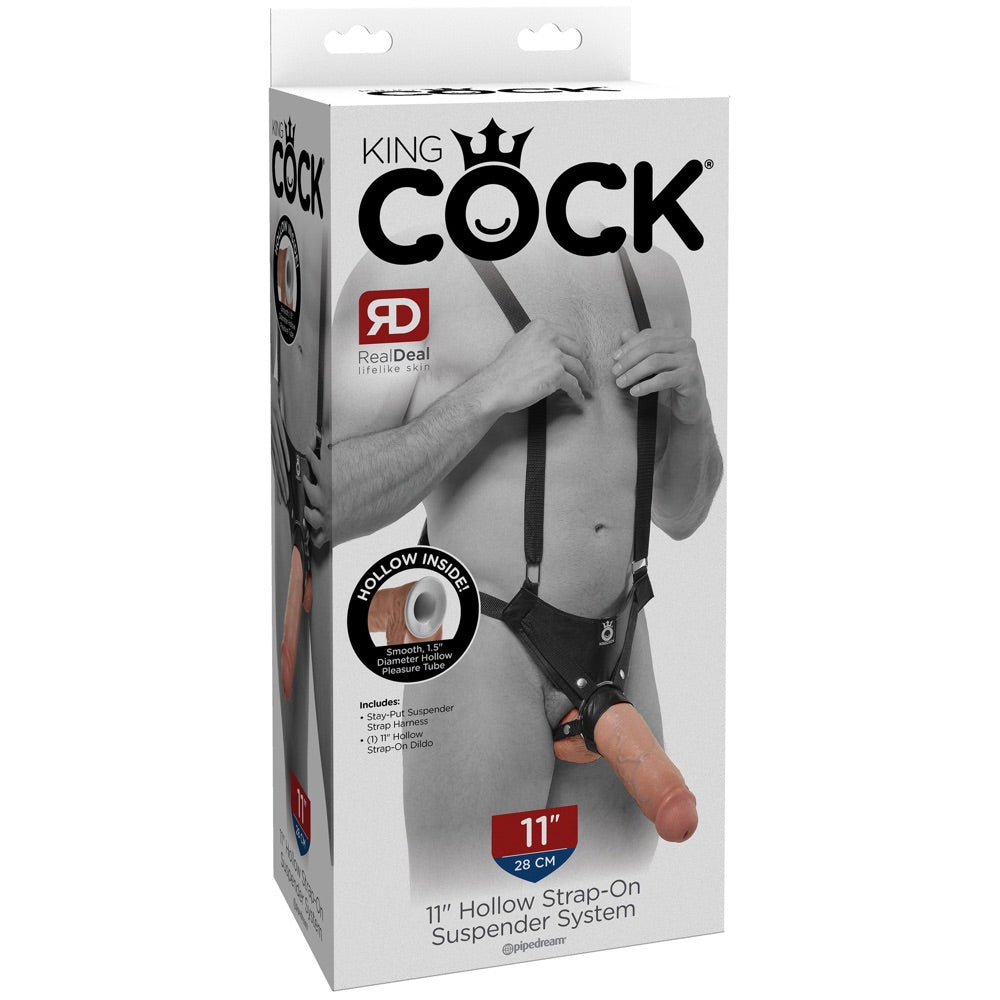 Pipedream King Cock 11" Hollow Strap On Suspender System - Light - Extreme Toyz Singapore - https://extremetoyz.com.sg - Sex Toys and Lingerie Online Store - Bondage Gear / Vibrators / Electrosex Toys / Wireless Remote Control Vibes / Sexy Lingerie and Role Play / BDSM / Dungeon Furnitures / Dildos and Strap Ons &nbsp;/ Anal and Prostate Massagers / Anal Douche and Cleaning Aide / Delay Sprays and Gels / Lubricants and more...