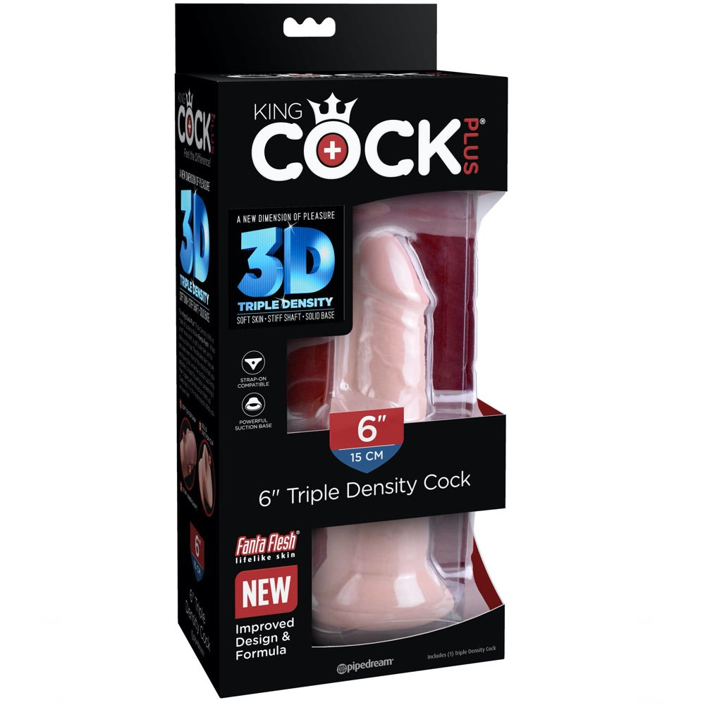 Pipedream King Cock Plus 6" Triple Density Cock - Pipedream King Cock Plus 6" Triple Density Cock - Extreme Toyz Singapore - https://extremetoyz.com.sg - Sex Toys and Lingerie Online Store - Bondage Gear / Vibrators / Electrosex Toys / Wireless Remote Control Vibes / Sexy Lingerie and Role Play / BDSM / Dungeon Furnitures / Dildos and Strap Ons &nbsp;/ Anal and Prostate Massagers / Anal Douche and Cleaning Aide / Delay Sprays and Gels / Lubricants and more...