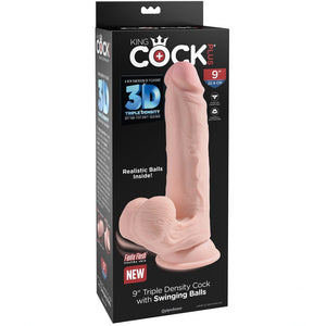 Pipedream King Cock Plus 9" Triple Density Cock With Swinging Balls - Light - Extreme Toyz Singapore - https://extremetoyz.com.sg - Sex Toys and Lingerie Online Store - Bondage Gear / Vibrators / Electrosex Toys / Wireless Remote Control Vibes / Sexy Lingerie and Role Play / BDSM / Dungeon Furnitures / Dildos and Strap Ons &nbsp;/ Anal and Prostate Massagers / Anal Douche and Cleaning Aide / Delay Sprays and Gels / Lubricants and more...