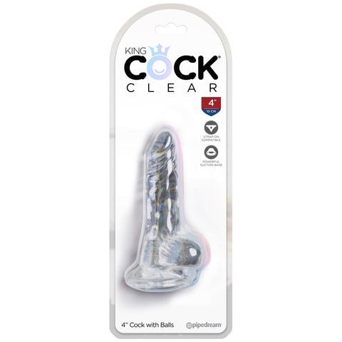 Pipedream King Cock Clear 4" Cock with Balls - Extreme Toyz Singapore - https://extremetoyz.com.sg - Sex Toys and Lingerie Online Store - Bondage Gear / Vibrators / Electrosex Toys / Wireless Remote Control Vibes / Sexy Lingerie and Role Play / BDSM / Dungeon Furnitures / Dildos and Strap Ons &nbsp;/ Anal and Prostate Massagers / Anal Douche and Cleaning Aide / Delay Sprays and Gels / Lubricants and more...