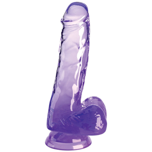 Pipedream King Cock Clear 6" with Balls - Purple - Extreme Toyz Singapore - https://extremetoyz.com.sg - Sex Toys and Lingerie Online Store - Bondage Gear / Vibrators / Electrosex Toys / Wireless Remote Control Vibes / Sexy Lingerie and Role Play / BDSM / Dungeon Furnitures / Dildos and Strap Ons &nbsp;/ Anal and Prostate Massagers / Anal Douche and Cleaning Aide / Delay Sprays and Gels / Lubricants and more...