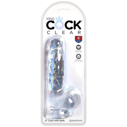 Pipedream King Cock Clear 6" Cock with Balls - Extreme Toyz Singapore - https://extremetoyz.com.sg - Sex Toys and Lingerie Online Store - Bondage Gear / Vibrators / Electrosex Toys / Wireless Remote Control Vibes / Sexy Lingerie and Role Play / BDSM / Dungeon Furnitures / Dildos and Strap Ons &nbsp;/ Anal and Prostate Massagers / Anal Douche and Cleaning Aide / Delay Sprays and Gels / Lubricants and more...