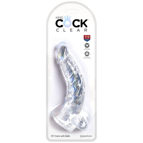 Pipedream King Cock Clear 7.5" Cock with Balls - Extreme Toyz Singapore - https://extremetoyz.com.sg - Sex Toys and Lingerie Online Store - Bondage Gear / Vibrators / Electrosex Toys / Wireless Remote Control Vibes / Sexy Lingerie and Role Play / BDSM / Dungeon Furnitures / Dildos and Strap Ons &nbsp;/ Anal and Prostate Massagers / Anal Douche and Cleaning Aide / Delay Sprays and Gels / Lubricants and more...
