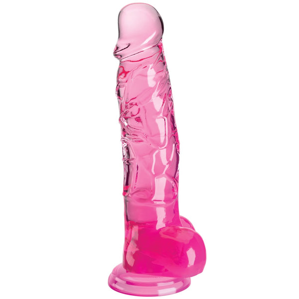 Pipedream King Cock Clear 8" with Balls - Pink - Extreme Toyz Singapore - https://extremetoyz.com.sg - Sex Toys and Lingerie Online Store - Bondage Gear / Vibrators / Electrosex Toys / Wireless Remote Control Vibes / Sexy Lingerie and Role Play / BDSM / Dungeon Furnitures / Dildos and Strap Ons &nbsp;/ Anal and Prostate Massagers / Anal Douche and Cleaning Aide / Delay Sprays and Gels / Lubricants and more...