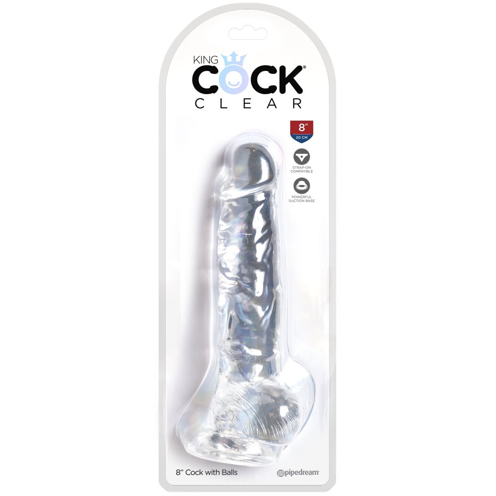 Pipedream King Cock Clear 8" Cock with Balls - Extreme Toyz Singapore - https://extremetoyz.com.sg - Sex Toys and Lingerie Online Store - Bondage Gear / Vibrators / Electrosex Toys / Wireless Remote Control Vibes / Sexy Lingerie and Role Play / BDSM / Dungeon Furnitures / Dildos and Strap Ons &nbsp;/ Anal and Prostate Massagers / Anal Douche and Cleaning Aide / Delay Sprays and Gels / Lubricants and more...