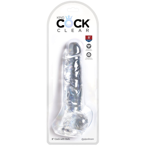 Pipedream King Cock Clear 8" Cock with Balls - Extreme Toyz Singapore - https://extremetoyz.com.sg - Sex Toys and Lingerie Online Store - Bondage Gear / Vibrators / Electrosex Toys / Wireless Remote Control Vibes / Sexy Lingerie and Role Play / BDSM / Dungeon Furnitures / Dildos and Strap Ons &nbsp;/ Anal and Prostate Massagers / Anal Douche and Cleaning Aide / Delay Sprays and Gels / Lubricants and more...