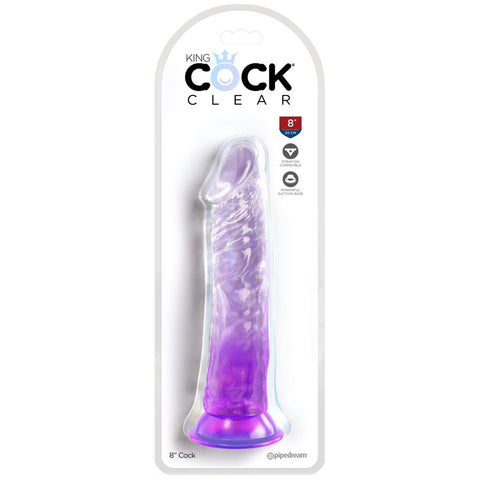 Pipedream King Cock Clear 8" Cock - Purple - Extreme Toyz Singapore - https://extremetoyz.com.sg - Sex Toys and Lingerie Online Store - Bondage Gear / Vibrators / Electrosex Toys / Wireless Remote Control Vibes / Sexy Lingerie and Role Play / BDSM / Dungeon Furnitures / Dildos and Strap Ons &nbsp;/ Anal and Prostate Massagers / Anal Douche and Cleaning Aide / Delay Sprays and Gels / Lubricants and more...