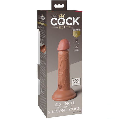 Pipedream King Cock Elite 6" Silicone Dual Density Cock - Tan - Extreme Toyz Singapore - https://extremetoyz.com.sg - Sex Toys and Lingerie Online Store - Bondage Gear / Vibrators / Electrosex Toys / Wireless Remote Control Vibes / Sexy Lingerie and Role Play / BDSM / Dungeon Furnitures / Dildos and Strap Ons &nbsp;/ Anal and Prostate Massagers / Anal Douche and Cleaning Aide / Delay Sprays and Gels / Lubricants and more...