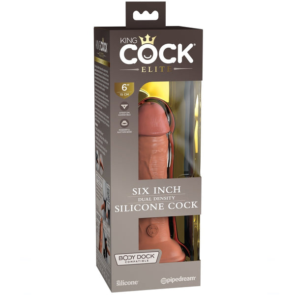 Pipedream King Cock Elite 6" Silicone Dual Density Cock - Tan - Extreme Toyz Singapore - https://extremetoyz.com.sg - Sex Toys and Lingerie Online Store - Bondage Gear / Vibrators / Electrosex Toys / Wireless Remote Control Vibes / Sexy Lingerie and Role Play / BDSM / Dungeon Furnitures / Dildos and Strap Ons &nbsp;/ Anal and Prostate Massagers / Anal Douche and Cleaning Aide / Delay Sprays and Gels / Lubricants and more...