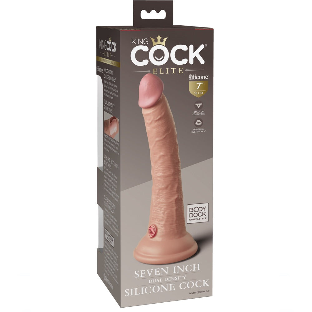 Pipedream King Cock Elite 7" Silicone Dual Density Cock - Light - Extreme Toyz Singapore - https://extremetoyz.com.sg - Sex Toys and Lingerie Online Store - Bondage Gear / Vibrators / Electrosex Toys / Wireless Remote Control Vibes / Sexy Lingerie and Role Play / BDSM / Dungeon Furnitures / Dildos and Strap Ons &nbsp;/ Anal and Prostate Massagers / Anal Douche and Cleaning Aide / Delay Sprays and Gels / Lubricants and more...