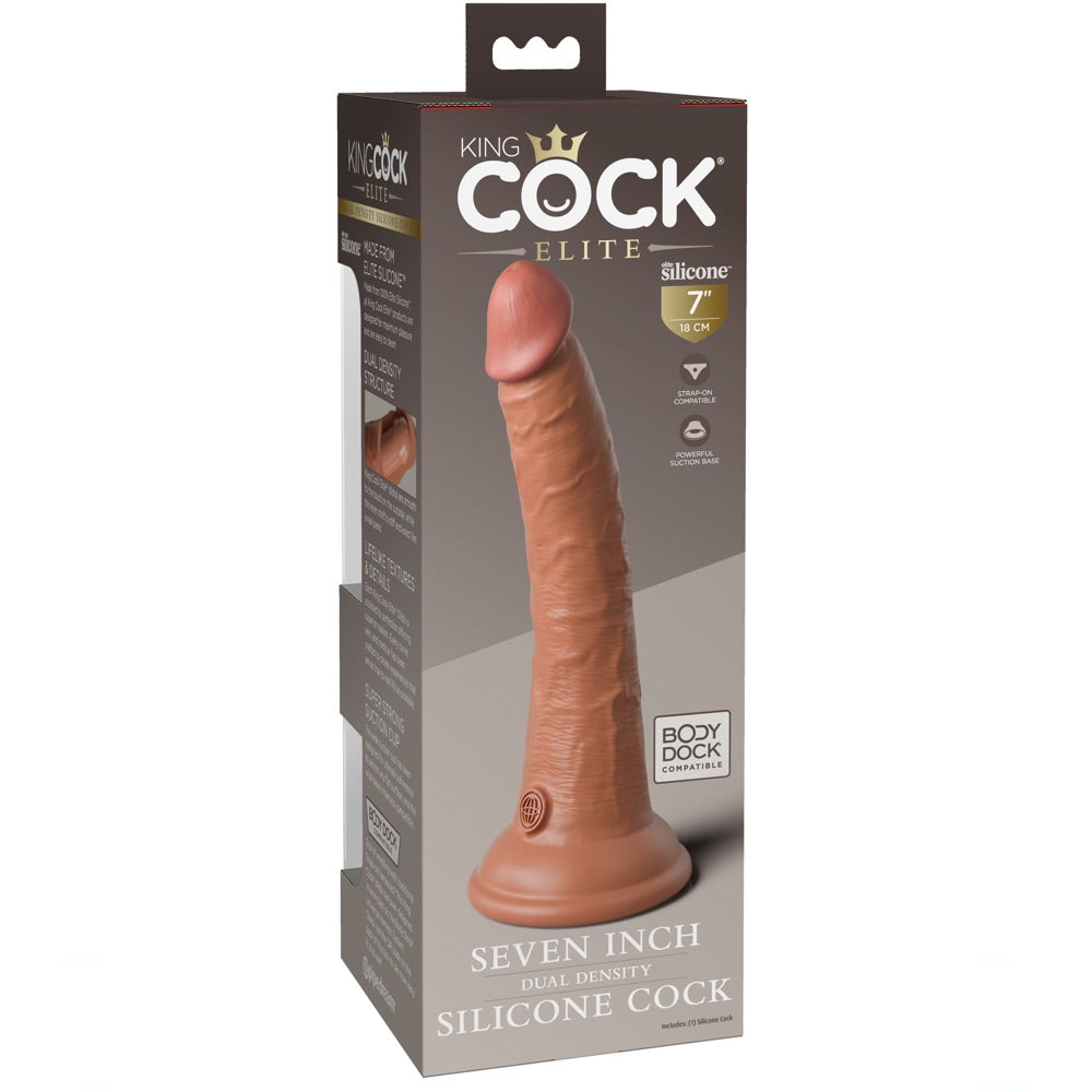 Pipedream King Cock Elite 7" Silicone Dual Density Cock - Tan - Extreme Toyz Singapore - https://extremetoyz.com.sg - Sex Toys and Lingerie Online Store - Bondage Gear / Vibrators / Electrosex Toys / Wireless Remote Control Vibes / Sexy Lingerie and Role Play / BDSM / Dungeon Furnitures / Dildos and Strap Ons &nbsp;/ Anal and Prostate Massagers / Anal Douche and Cleaning Aide / Delay Sprays and Gels / Lubricants and more...