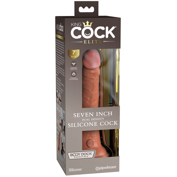 Pipedream King Cock Elite 7" Silicone Dual Density Cock - Tan - Extreme Toyz Singapore - https://extremetoyz.com.sg - Sex Toys and Lingerie Online Store - Bondage Gear / Vibrators / Electrosex Toys / Wireless Remote Control Vibes / Sexy Lingerie and Role Play / BDSM / Dungeon Furnitures / Dildos and Strap Ons &nbsp;/ Anal and Prostate Massagers / Anal Douche and Cleaning Aide / Delay Sprays and Gels / Lubricants and more...