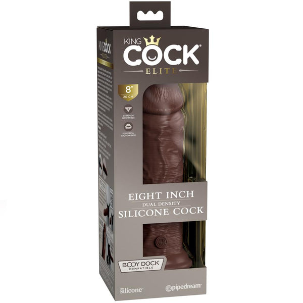 Pipedream King Cock Elite 8" Silicone Dual Density Cock - Brown - Extreme Toyz Singapore - https://extremetoyz.com.sg - Sex Toys and Lingerie Online Store - Bondage Gear / Vibrators / Electrosex Toys / Wireless Remote Control Vibes / Sexy Lingerie and Role Play / BDSM / Dungeon Furnitures / Dildos and Strap Ons &nbsp;/ Anal and Prostate Massagers / Anal Douche and Cleaning Aide / Delay Sprays and Gels / Lubricants and more...