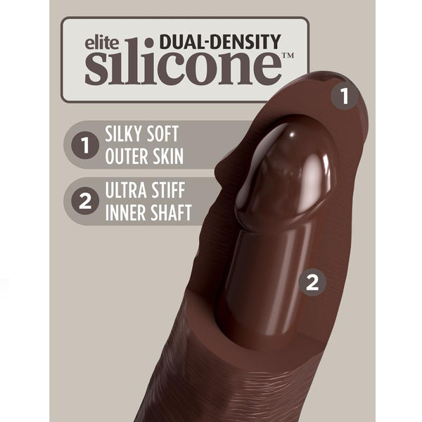 Pipedream King Cock Elite 8" Silicone Dual Density Cock - Brown - Extreme Toyz Singapore - https://extremetoyz.com.sg - Sex Toys and Lingerie Online Store - Bondage Gear / Vibrators / Electrosex Toys / Wireless Remote Control Vibes / Sexy Lingerie and Role Play / BDSM / Dungeon Furnitures / Dildos and Strap Ons &nbsp;/ Anal and Prostate Massagers / Anal Douche and Cleaning Aide / Delay Sprays and Gels / Lubricants and more...