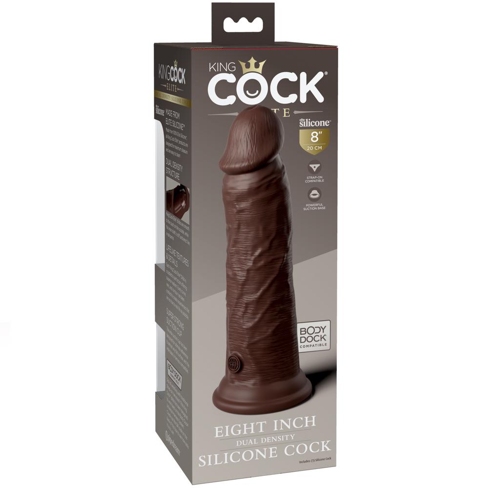 Pipedream King Cock Elite 8" Silicone Dual Density Cock - Brown - Extreme Toyz Singapore - https://extremetoyz.com.sg - Sex Toys and Lingerie Online Store - Bondage Gear / Vibrators / Electrosex Toys / Wireless Remote Control Vibes / Sexy Lingerie and Role Play / BDSM / Dungeon Furnitures / Dildos and Strap Ons &nbsp;/ Anal and Prostate Massagers / Anal Douche and Cleaning Aide / Delay Sprays and Gels / Lubricants and more...