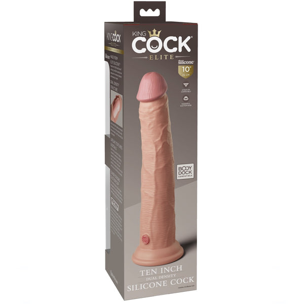 Pipedream King Cock Elite 10" Silicone Dual Density Cock - Light - Extreme Toyz Singapore - https://extremetoyz.com.sg - Sex Toys and Lingerie Online Store - Bondage Gear / Vibrators / Electrosex Toys / Wireless Remote Control Vibes / Sexy Lingerie and Role Play / BDSM / Dungeon Furnitures / Dildos and Strap Ons &nbsp;/ Anal and Prostate Massagers / Anal Douche and Cleaning Aide / Delay Sprays and Gels / Lubricants and more...