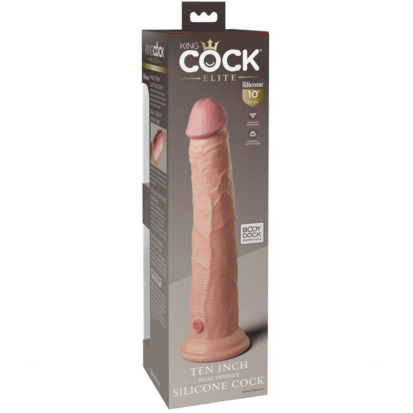 Pipedream King Cock Elite 10" Silicone Dual Density Cock - Light - Extreme Toyz Singapore - https://extremetoyz.com.sg - Sex Toys and Lingerie Online Store - Bondage Gear / Vibrators / Electrosex Toys / Wireless Remote Control Vibes / Sexy Lingerie and Role Play / BDSM / Dungeon Furnitures / Dildos and Strap Ons &nbsp;/ Anal and Prostate Massagers / Anal Douche and Cleaning Aide / Delay Sprays and Gels / Lubricants and more...