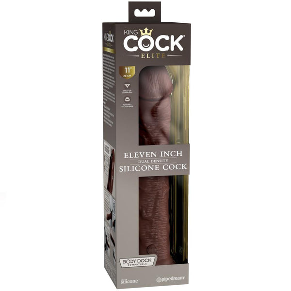 Pipedream King Cock Elite 11" Silicone Dual Density Cock - Brown - Extreme Toyz Singapore - https://extremetoyz.com.sg - Sex Toys and Lingerie Online Store - Bondage Gear / Vibrators / Electrosex Toys / Wireless Remote Control Vibes / Sexy Lingerie and Role Play / BDSM / Dungeon Furnitures / Dildos and Strap Ons &nbsp;/ Anal and Prostate Massagers / Anal Douche and Cleaning Aide / Delay Sprays and Gels / Lubricants and more...