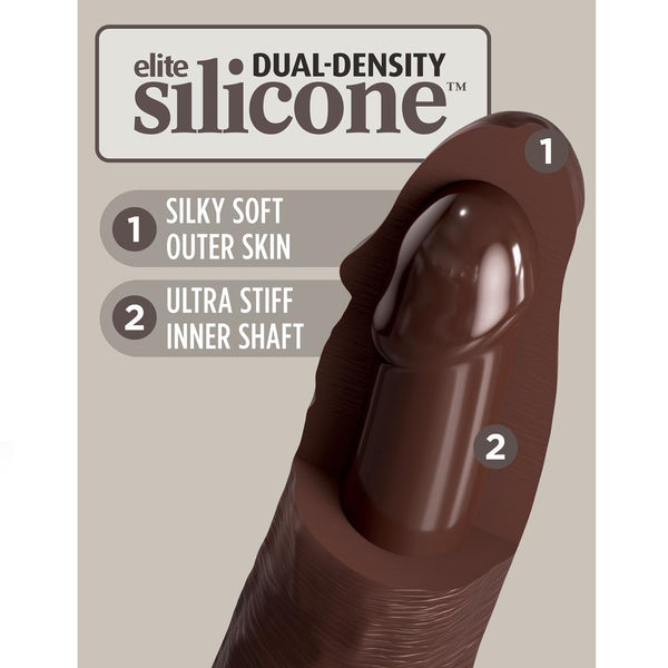 Pipedream King Cock Elite 11" Silicone Dual Density Cock - Brown - Extreme Toyz Singapore - https://extremetoyz.com.sg - Sex Toys and Lingerie Online Store - Bondage Gear / Vibrators / Electrosex Toys / Wireless Remote Control Vibes / Sexy Lingerie and Role Play / BDSM / Dungeon Furnitures / Dildos and Strap Ons &nbsp;/ Anal and Prostate Massagers / Anal Douche and Cleaning Aide / Delay Sprays and Gels / Lubricants and more...