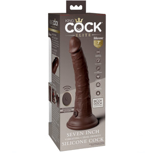 Pipedream King Cock Elite 7" Vibrating Silicone Dual Density Rechargeable Cock with Remote - Brown - Extreme Toyz Singapore - https://extremetoyz.com.sg - Sex Toys and Lingerie Online Store - Bondage Gear / Vibrators / Electrosex Toys / Wireless Remote Control Vibes / Sexy Lingerie and Role Play / BDSM / Dungeon Furnitures / Dildos and Strap Ons &nbsp;/ Anal and Prostate Massagers / Anal Douche and Cleaning Aide / Delay Sprays and Gels / Lubricants and more...