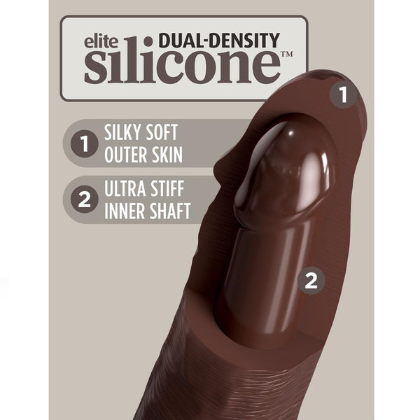 Pipedream King Cock Elite 7" Vibrating Silicone Dual Density Rechargeable Cock with Remote - Brown - Extreme Toyz Singapore - https://extremetoyz.com.sg - Sex Toys and Lingerie Online Store - Bondage Gear / Vibrators / Electrosex Toys / Wireless Remote Control Vibes / Sexy Lingerie and Role Play / BDSM / Dungeon Furnitures / Dildos and Strap Ons &nbsp;/ Anal and Prostate Massagers / Anal Douche and Cleaning Aide / Delay Sprays and Gels / Lubricants and more...