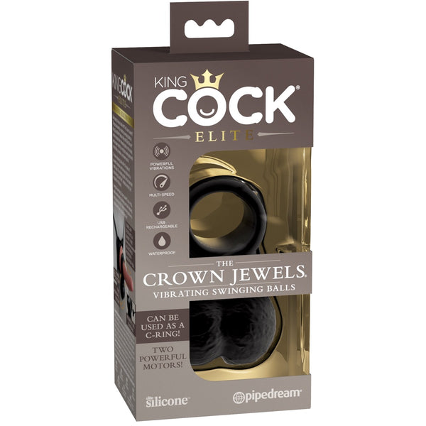 Pipedream Products King Cock Elite The Crown Jewels Vibrating Swinging Balls - Extreme Toyz Singapore - https://extremetoyz.com.sg - Sex Toys and Lingerie Online Store - Bondage Gear / Vibrators / Electrosex Toys / Wireless Remote Control Vibes / Sexy Lingerie and Role Play / BDSM / Dungeon Furnitures / Dildos and Strap Ons / Anal and Prostate Massagers / Anal Douche and Cleaning Aide / Delay Sprays and Gels / Lubricants and more...