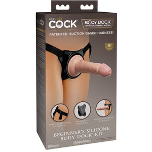 Pipedream King Cock Elite Beginner's Silicone Body Dock Kit - Harness & 6" Dildo - Light - Extreme Toyz Singapore - https://extremetoyz.com.sg - Sex Toys and Lingerie Online Store - Bondage Gear / Vibrators / Electrosex Toys / Wireless Remote Control Vibes / Sexy Lingerie and Role Play / BDSM / Dungeon Furnitures / Dildos and Strap Ons &nbsp;/ Anal and Prostate Massagers / Anal Douche and Cleaning Aide / Delay Sprays and Gels / Lubricants and more...