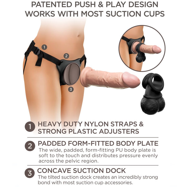 Pipedream King Cock Elite Deluxe Silicone Body Dock Kit - Harness & 8" Dildo with Crown Jewels - Light - Extreme Toyz Singapore - https://extremetoyz.com.sg - Sex Toys and Lingerie Online Store - Bondage Gear / Vibrators / Electrosex Toys / Wireless Remote Control Vibes / Sexy Lingerie and Role Play / BDSM / Dungeon Furnitures / Dildos and Strap Ons &nbsp;/ Anal and Prostate Massagers / Anal Douche and Cleaning Aide / Delay Sprays and Gels / Lubricants and more...