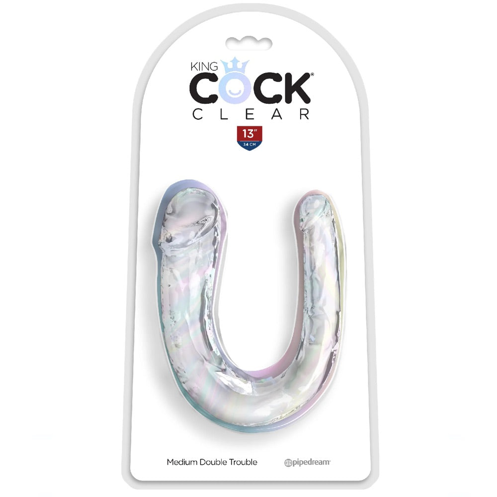 Pipedream King Cock Clear Medium Double Trouble - Extreme Toyz Singapore - https://extremetoyz.com.sg - Sex Toys and Lingerie Online Store - Bondage Gear / Vibrators / Electrosex Toys / Wireless Remote Control Vibes / Sexy Lingerie and Role Play / BDSM / Dungeon Furnitures / Dildos and Strap Ons &nbsp;/ Anal and Prostate Massagers / Anal Douche and Cleaning Aide / Delay Sprays and Gels / Lubricants and more...