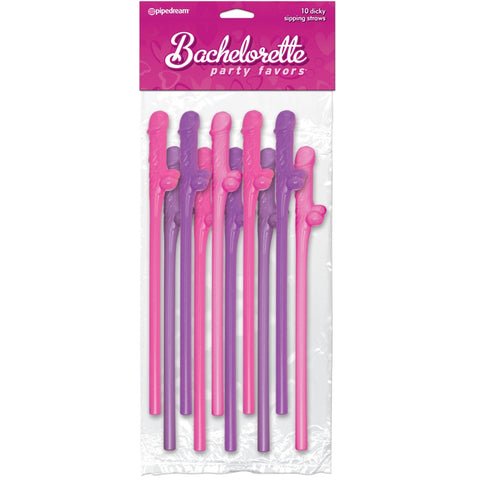 Pipedream Bachelorette Party Favors 10 Piece Dicky Sipping Straws - Pink & Purple - Extreme Toyz Singapore - https://extremetoyz.com.sg - Sex Toys and Lingerie Online Store - Bondage Gear / Vibrators / Electrosex Toys / Wireless Remote Control Vibes / Sexy Lingerie and Role Play / BDSM / Dungeon Furnitures / Dildos and Strap Ons &nbsp;/ Anal and Prostate Massagers / Anal Douche and Cleaning Aide / Delay Sprays and Gels / Lubricants and more...