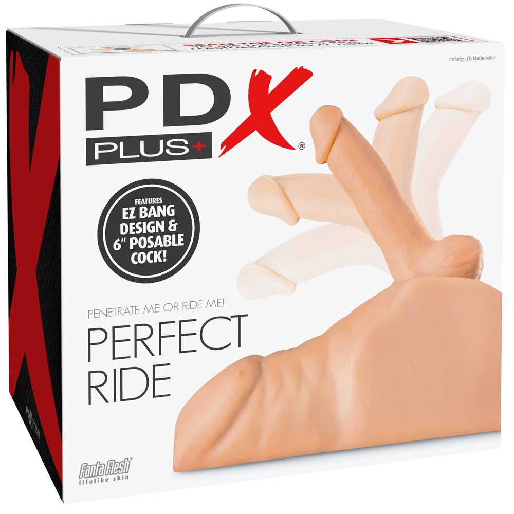 PDX Plus Perfect Ride Masturbator with 6" Posable Cock - Light