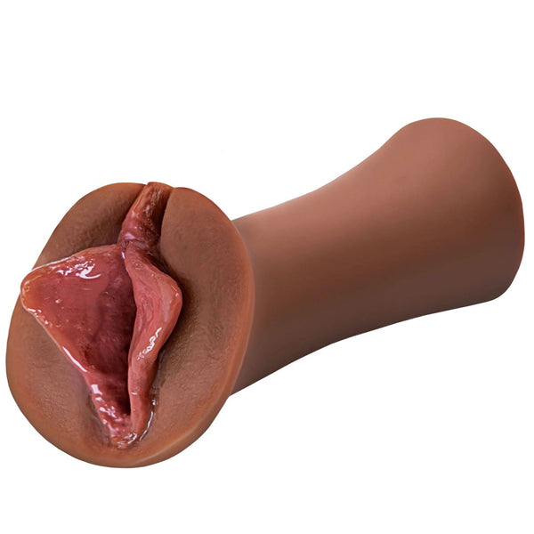 PDX Extreme Wet Pussies Luscious Lips Self Lubricating Stroker - Brown