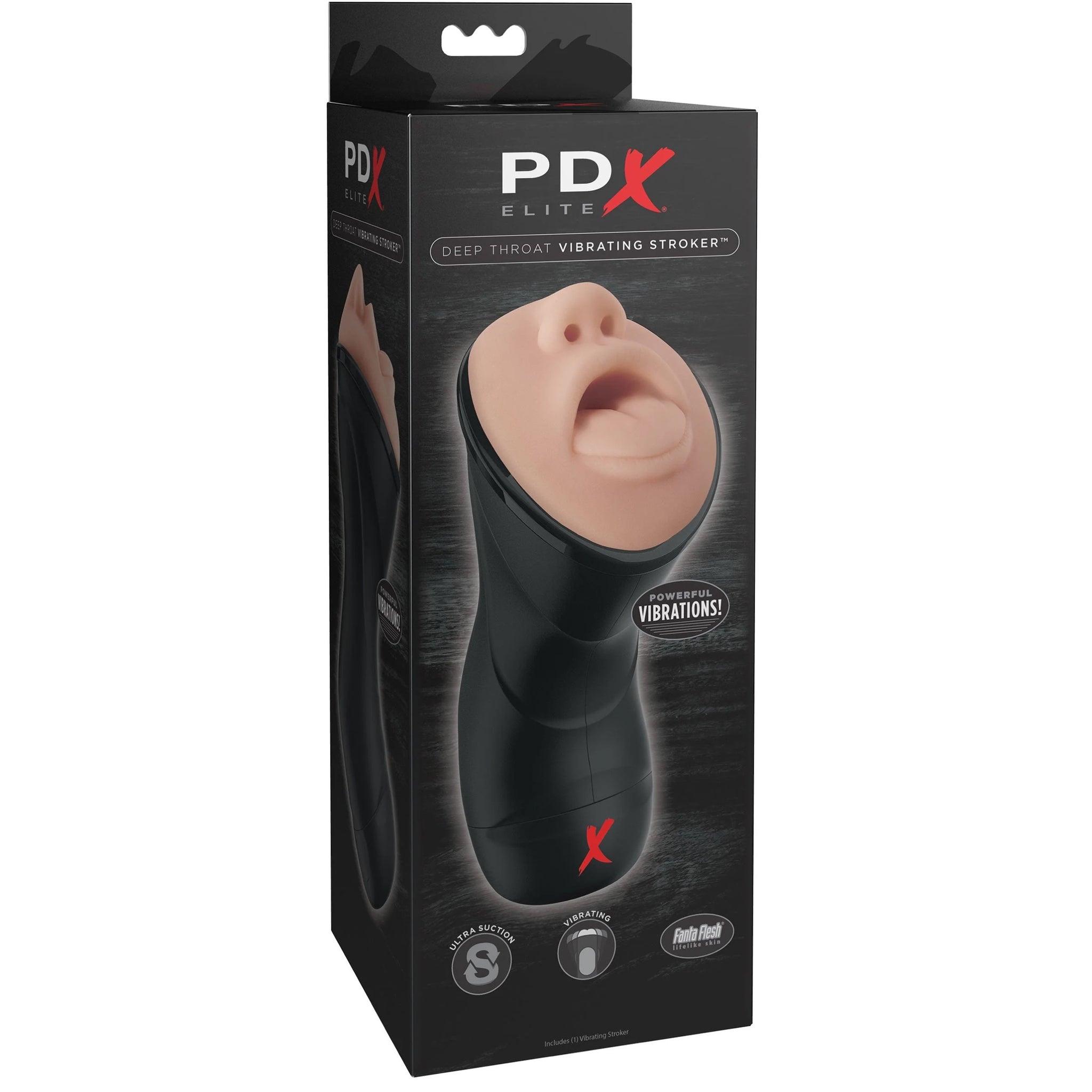 PDX Elite Deep Throat Vibrating Stroker with Ultra Suction