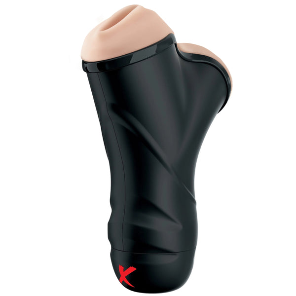 PDX Elite Double Penetration Vibrating Stroker with Ultra Suction