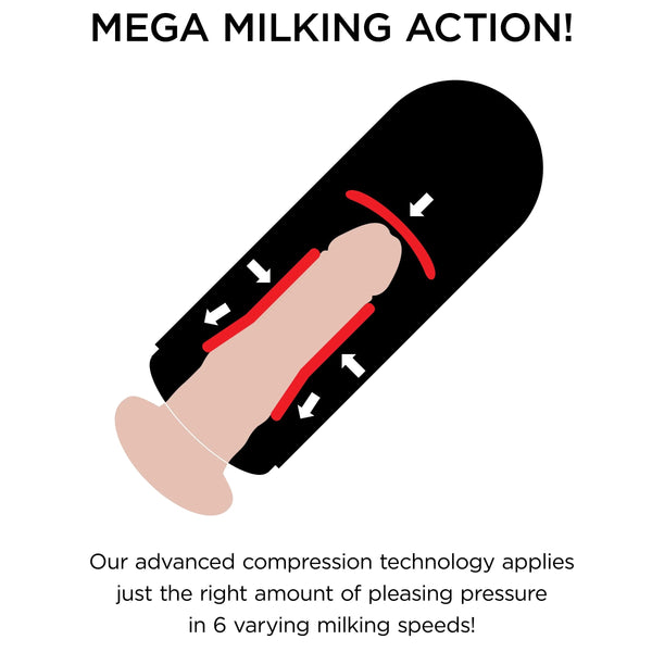 PDX Elite Vibrating Mega Milker Talks & Moan with Milking Action