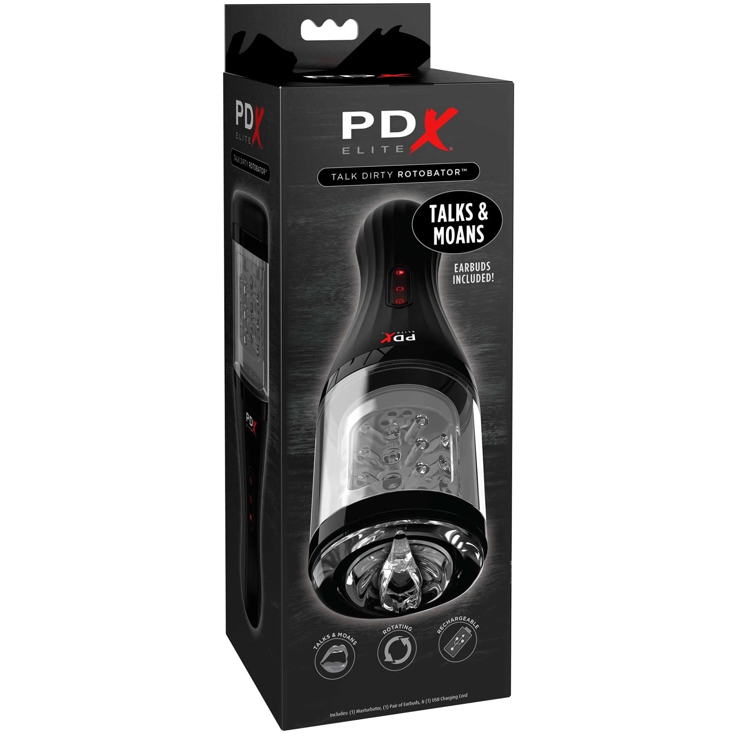 PDX Elite Talk Dirty Talks & Moan Rotobator with Earbuds