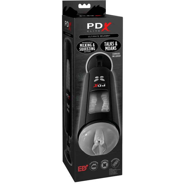 PDX Elite Ultimate Milker Talks & Moan with Milking & Squeezing Action